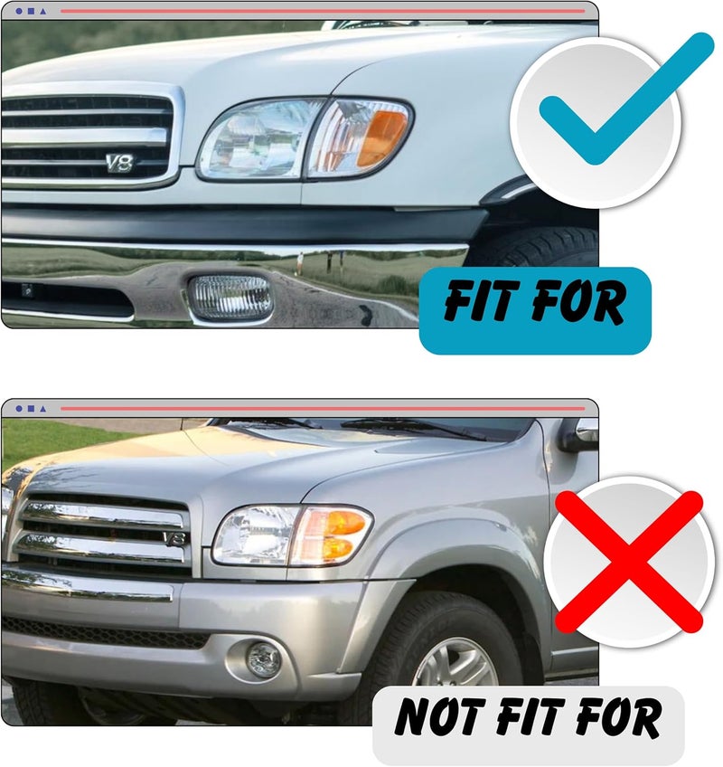 BINQIGOO 1PC Replacement Headlight Chrome Trim Corner Turn Signal Lights Compatible With 2000-2004 Toyota Tundra Regular/Access Cab, Front Passenger Side / TO2531135 / 81510-0C010 - Image 4